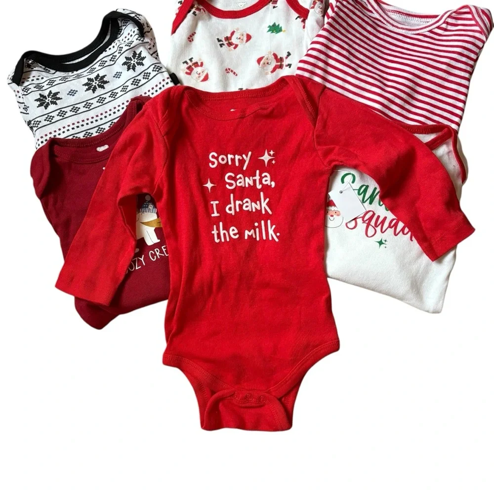 NEW Bundle 6 Koala Baby Winter Holiday Christmas Onsies 6-9 Months‎